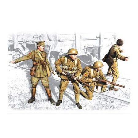 British Infantry 1917-1918 4 figures - 1 officer 3 soldiers 1/35