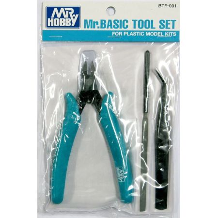 BTF-001 - Basic Tool Set (Nipper, Angled Tweezer, File) for Plastic Model Kits