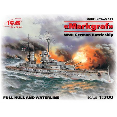 Markgraf full hull & waterline WWI German Battleship 1/700