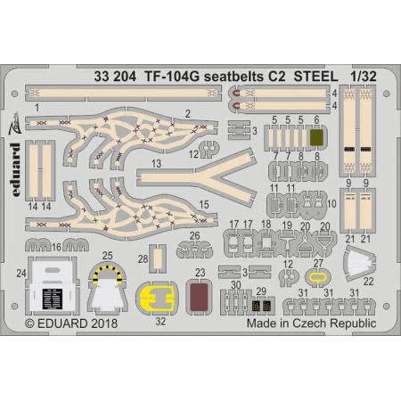 Tf-104g Seatbelts C2 Steel 1/32