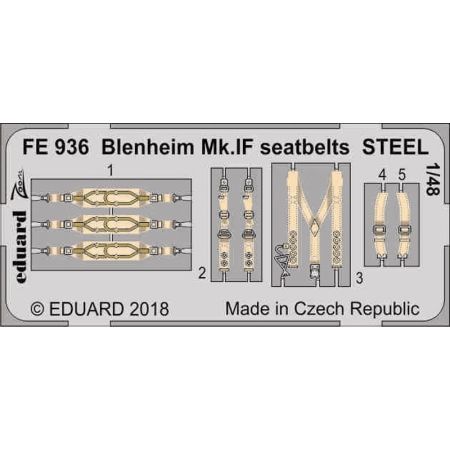 [HC] - Blenheim Mk.If Seatbelts Steel 1/48