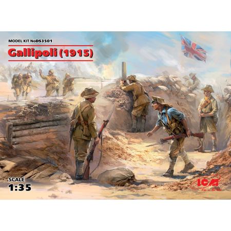 Gallipoli 1915 ANZAC Infantry 4 figures Turkish Infantry 4 figures 1/35