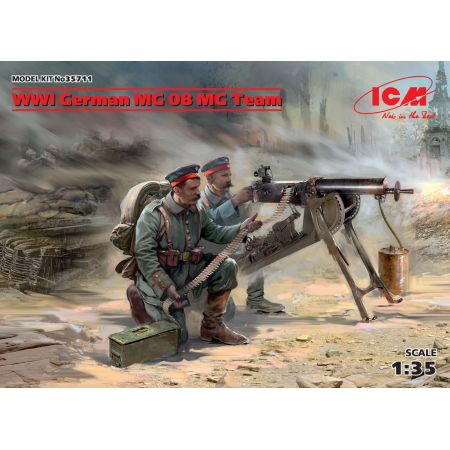 WWI German MG08 MG Team 2 figures 1/35