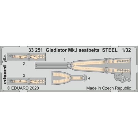 Gladiator Mk.I seatbelts Steel 1/32