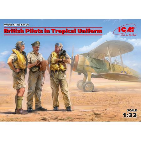 British Pilots in Tropical Uniform 1939-1943 3 figures 1/32