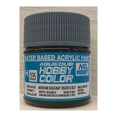 H-335 Aqueous Hobby Colors (10 ml) Medium Seagray BS381C/637