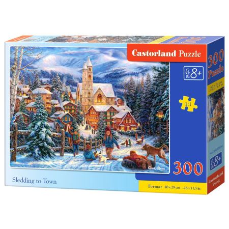 Sledding in Town, Puzzle 300 Teile