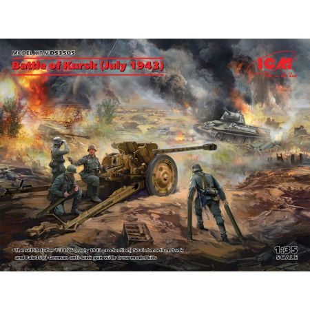 Battle of Kursk July 1943 T-34-76 early 1943 Pak 36r with Crew 4 figures 1/35
