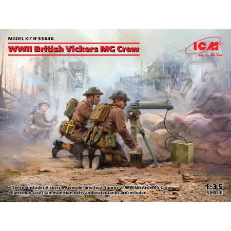 WWII British Vickers MG Crew Vickers MG & 2 figures 1/35