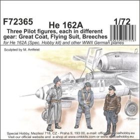 He 162 - Trois figurines de pilote 1/72