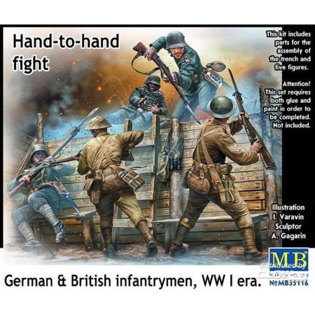 Hand-to-hand fight German&British infantrymen WWI 1/35
