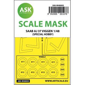 SAAB AJ 37 Viggen double-sided painting mask for Special Hobby 1/48