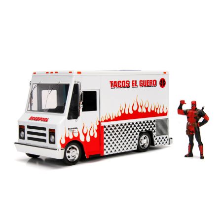 Marvel Food Truck W/ Deadpool Figure White 1/24