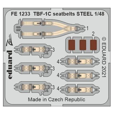 TBF-1C seatbelts STEEL 1/48