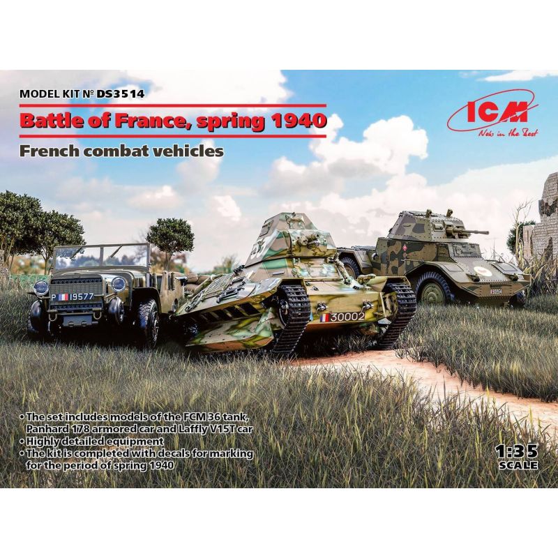 Battle of France, spring 1940 1/35 (Panhard 178 AMD-35, FCM 36, Laffly V15T)