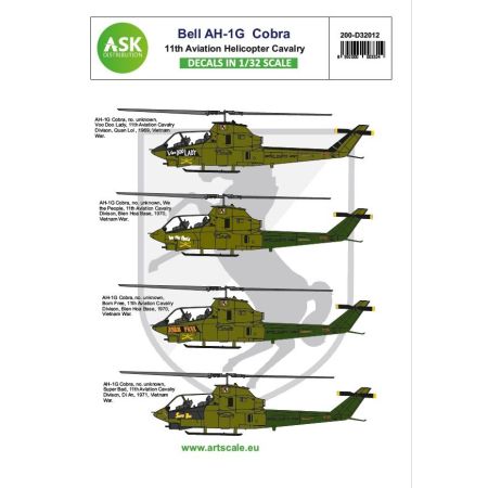 Bell AH-1G Cobra 1th Aviation Helicopter Cavalry D/227 AHB 1/32