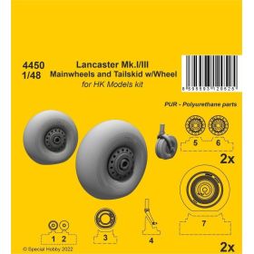 Lancaster Mk.I/III Mainwheels and Tailwheel w/Leg 1/48