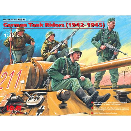 ICM 35634 GERMAN TANK RIDERS (1942-1945), (4 FIGURES) 1:35