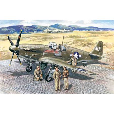 Icm 48125 - Mustang P-51B with USAAF Pilots and Ground Personnel 1/48