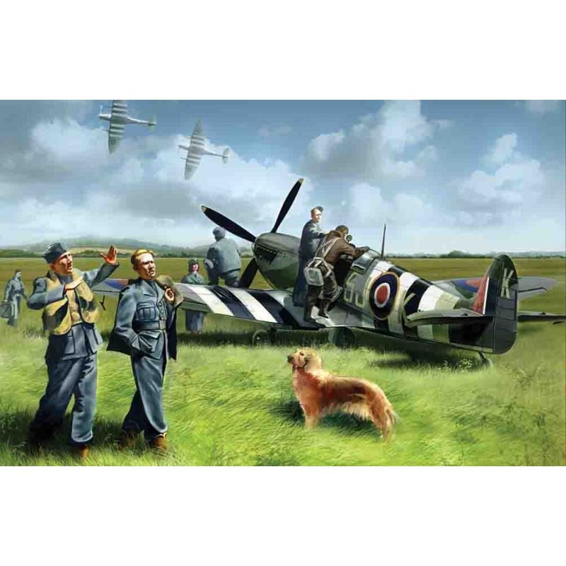 Icm48801 - Spitfire Mk.IX with RAF Pilots and Ground Personnel 1/48