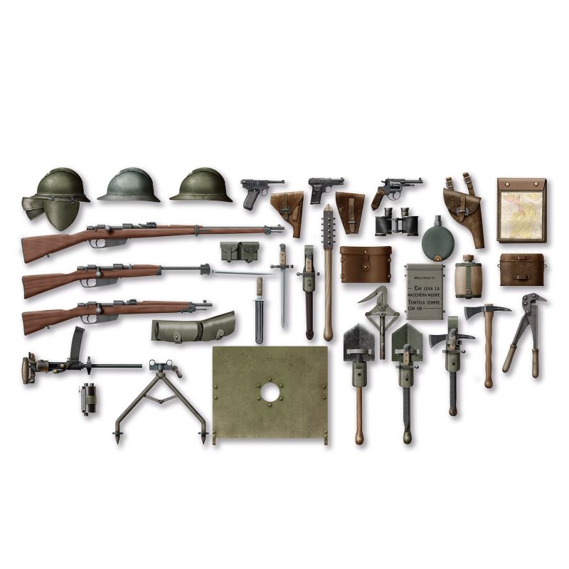 ICM 35686 WWI ITALIAN INFANTRY WEAPON AND EQUIPMENT 1:35