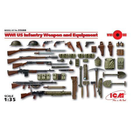 ICM 35688 WWI US INFANTRY WEAPON AND EQUIPMENT 1:35