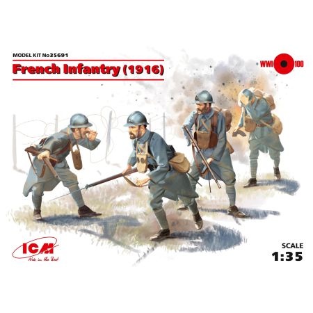 French Infantry (1916) (4 figures) 1/35
